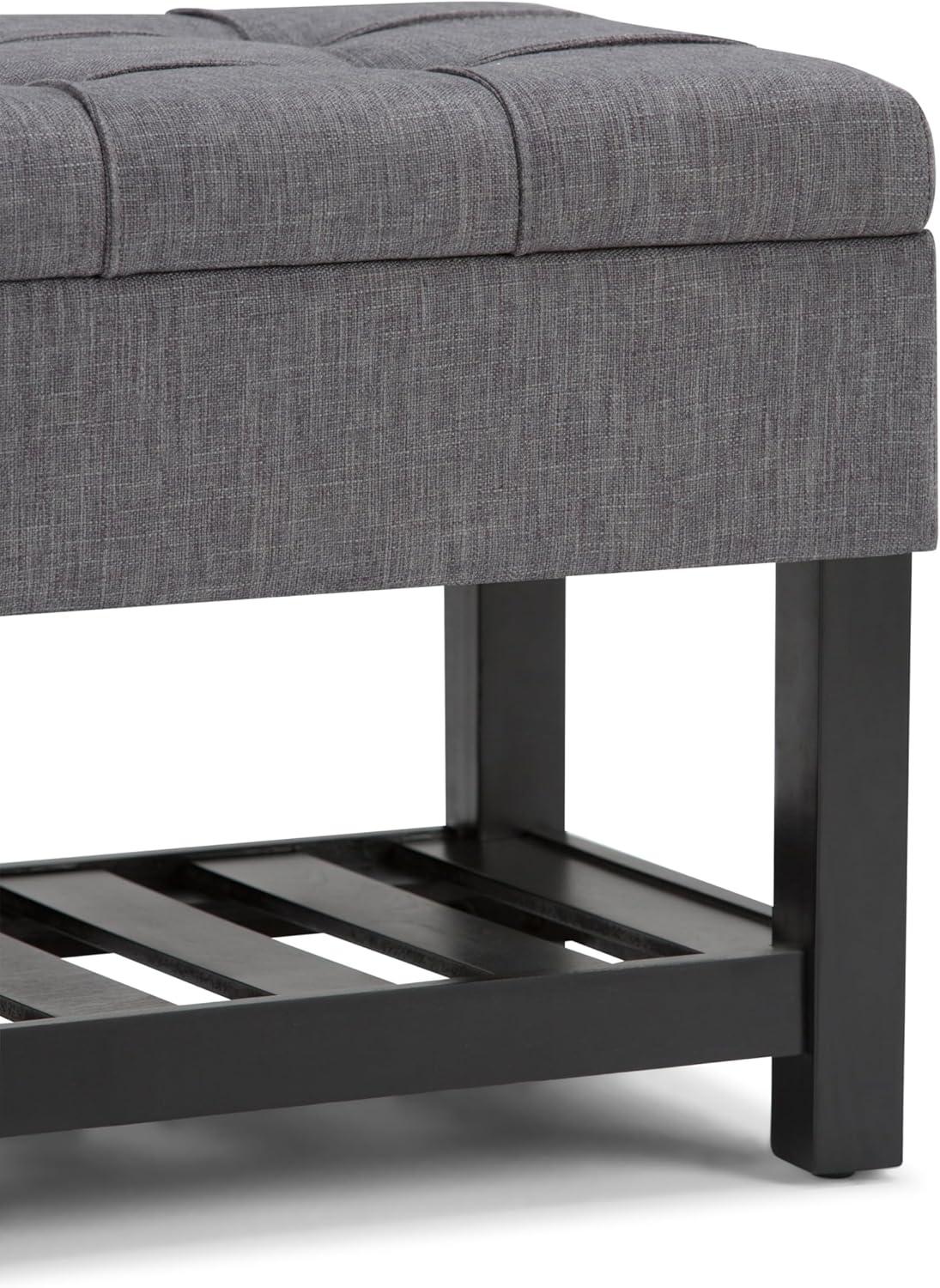 Simpli Home Saxon 43"W Tufted Transitional Storage Ottoman Bench with with Lift-Top Lid