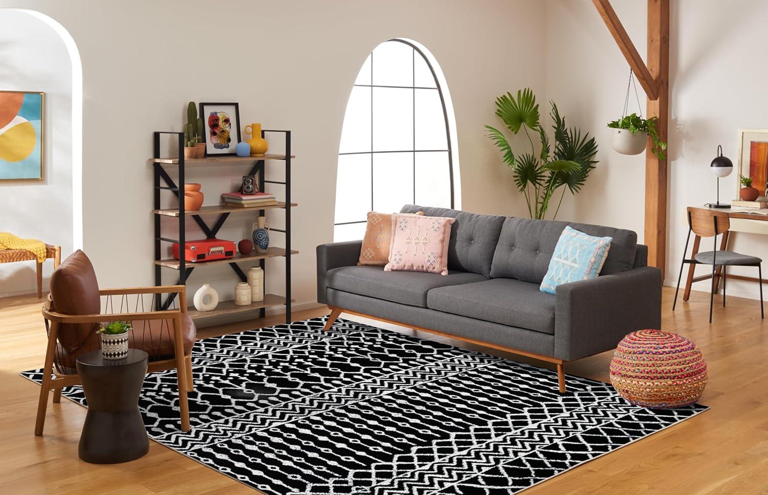 Tulum TUL270 Power Loomed Area Rug - Black/Ivory - 8'x10' - Safavieh.