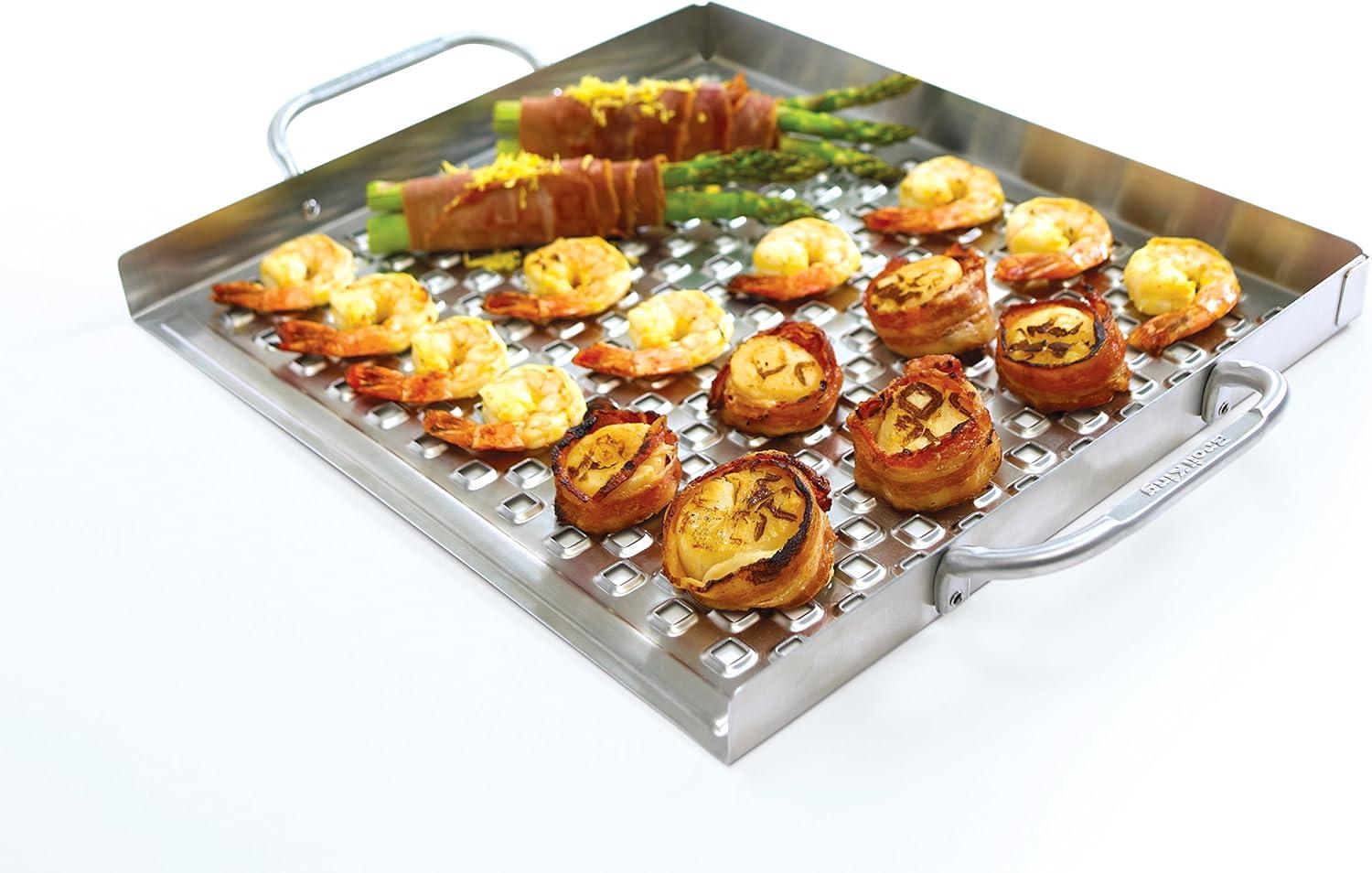 Stainless Steel Flat Grill Topper with Handles