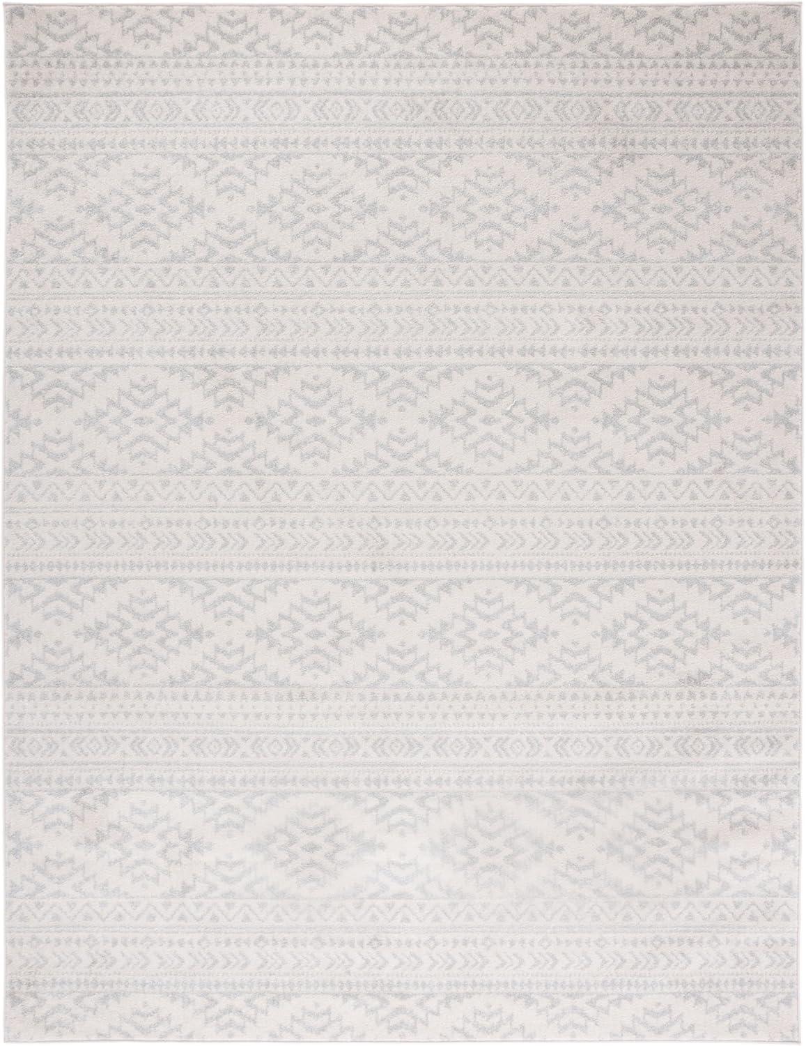 SAFAVIEH Tulum Lakisha Distressed Southwestern Area Rug, 12' x 15', Ivory/Light Grey