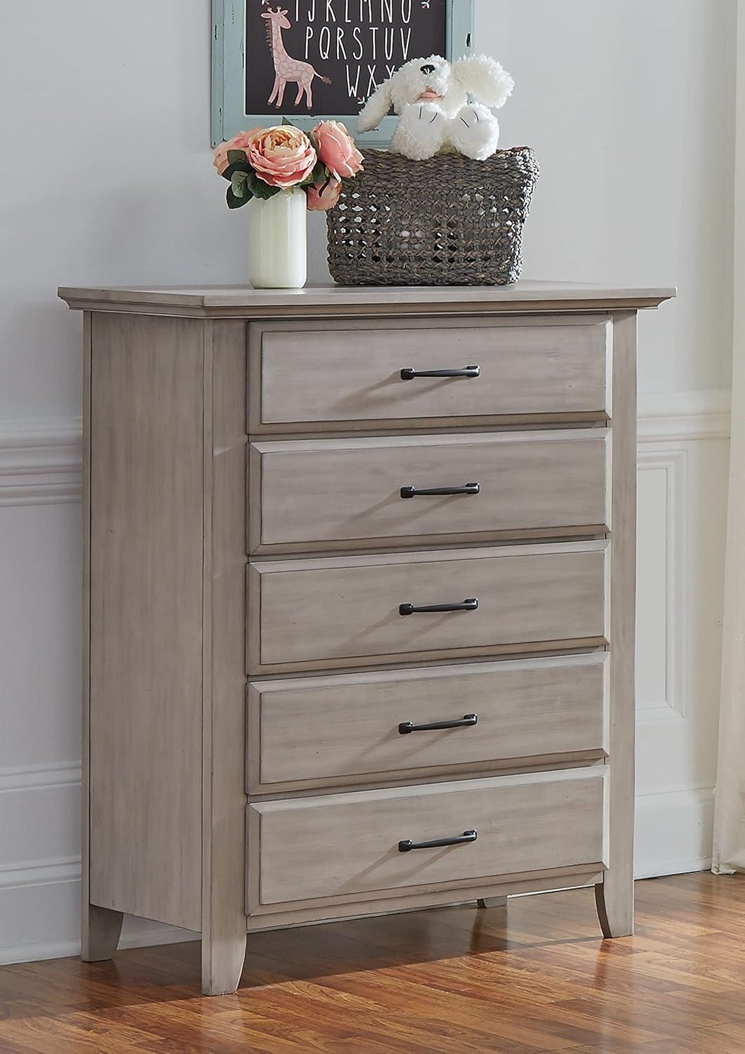 Stone Wash 5-Drawer Chest with Felt Lined Drawer