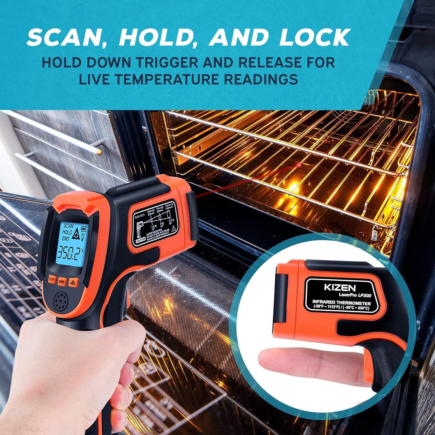 High Accuracy Black and Orange Infrared Digital Thermometer Gun