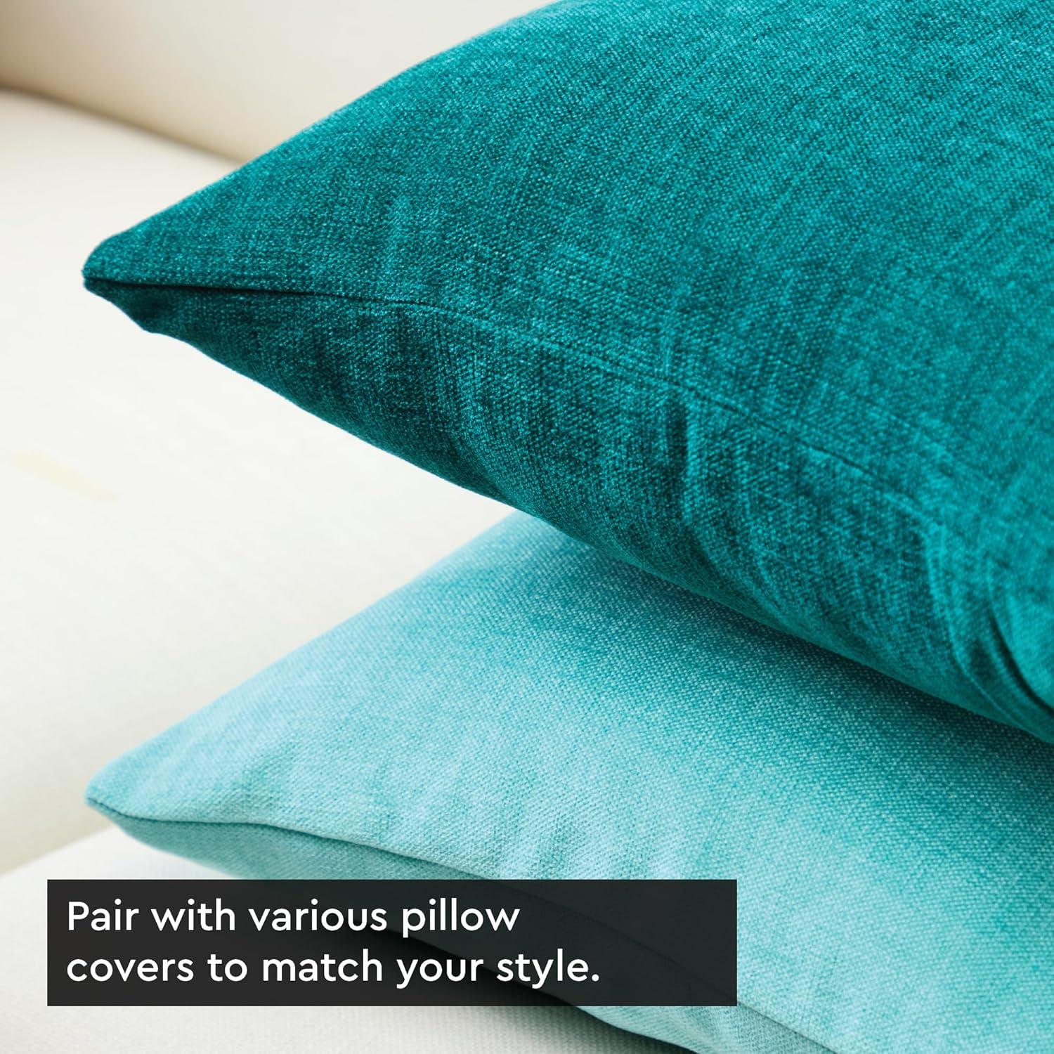PAVILIA Set of 2 Throw Pillow Covers, Decorative Velvet Square Cushion Cases for Bed Sofa Couch Bedroom Living Room, Navy Blue/20 x 20