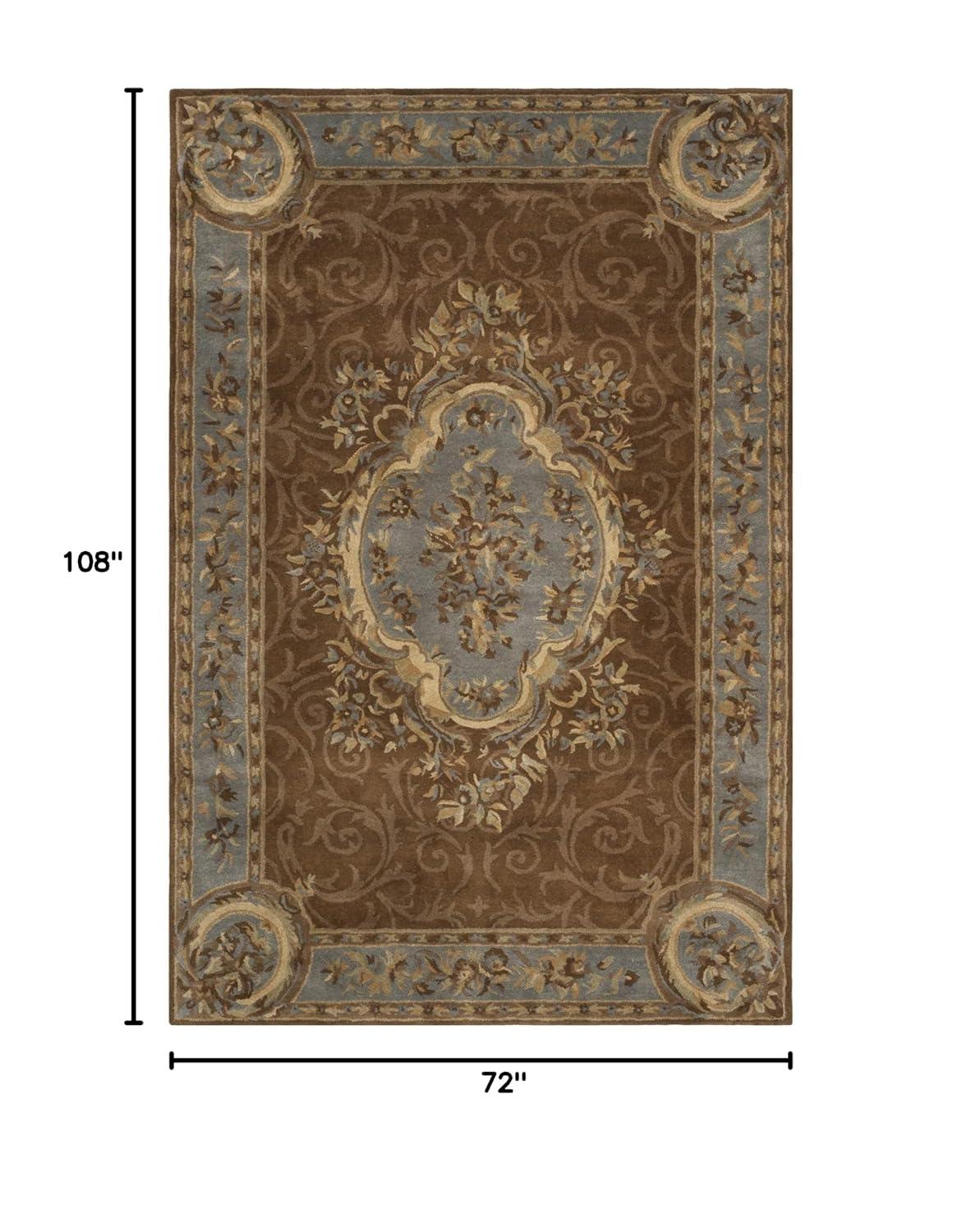 Empire EM409 Hand Tufted Wool Area Rug - Blue/Brown- 6' X 9' - Safavieh.