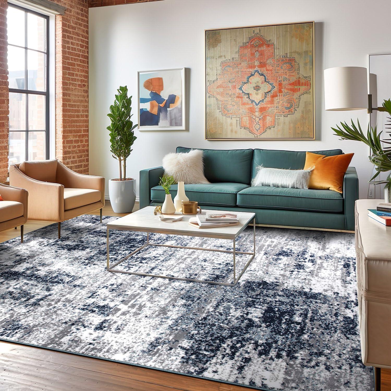 World Rug Gallery Distressed Abstract Area Rug