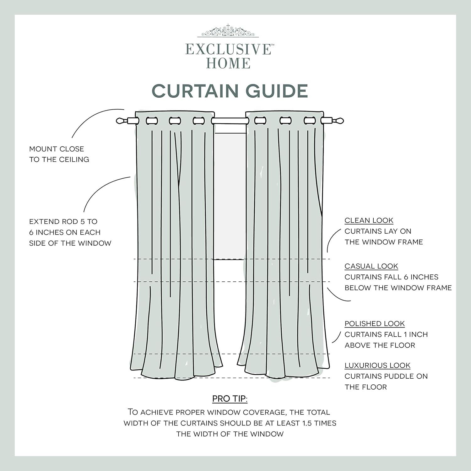 Set of 2 96"x54 Kochi Linen Blend Grommet Top Window Curtain Panel Sea Foam Green - Exclusive Home: Light Filtering Drapes