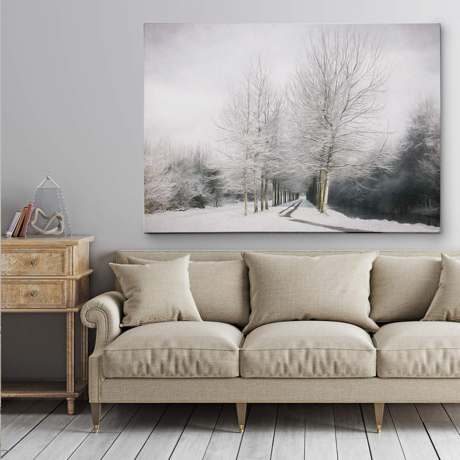 Winter Forest Scene Gallery Wrapped Canvas Wall Art, 30x40