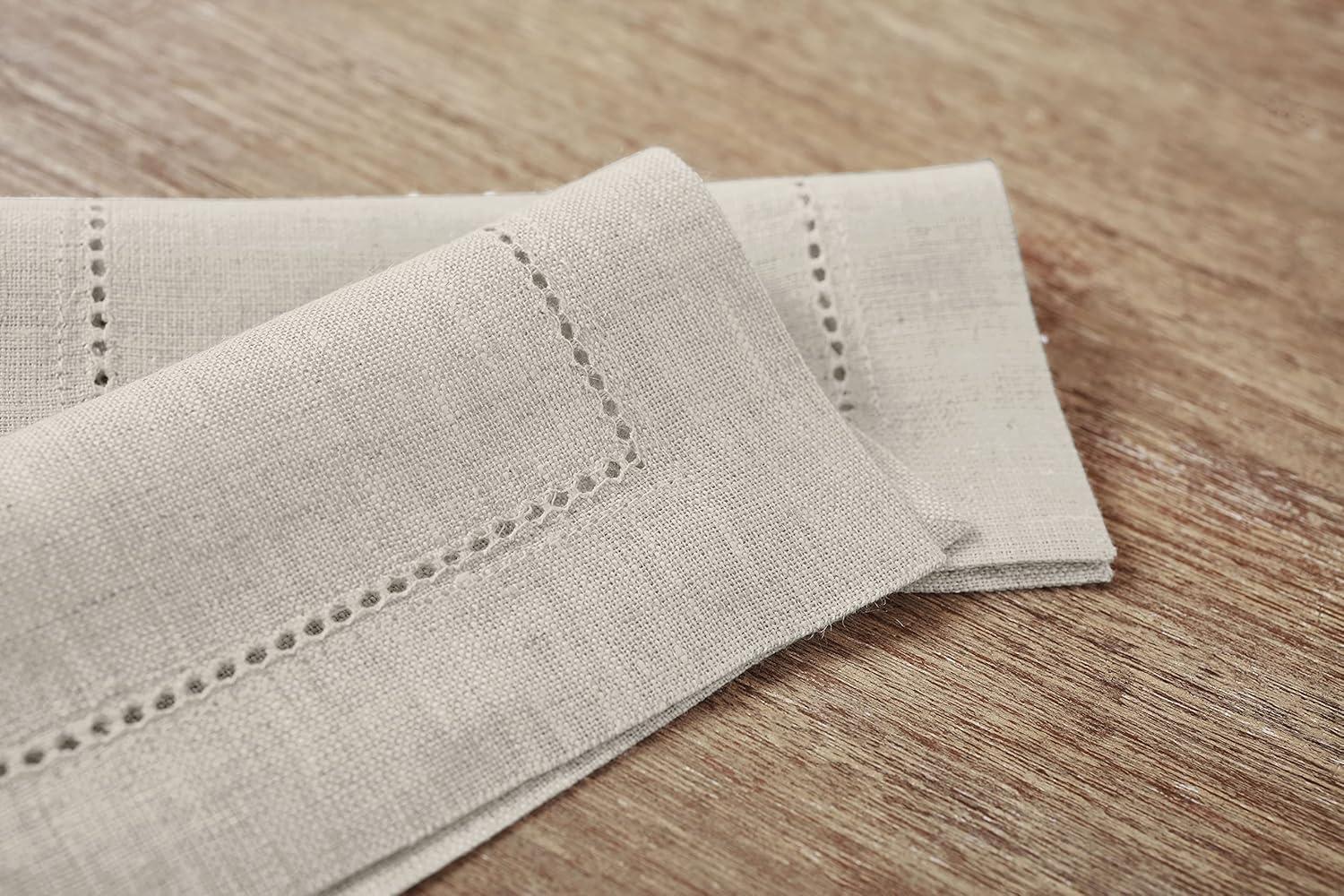 Classic Hemstitch - 100% Pure Linen Napkins (Set of 12)