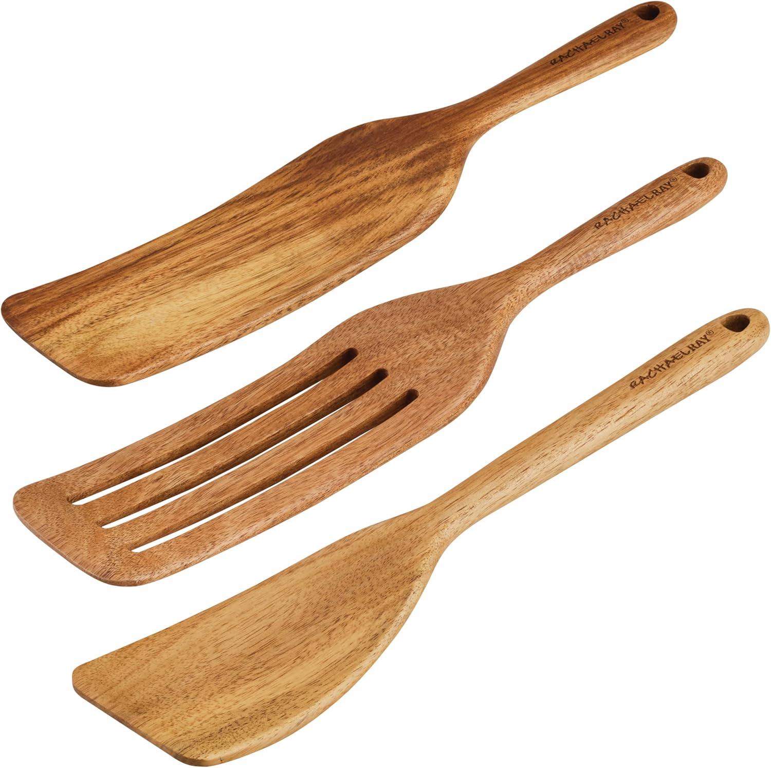 Acacia Wood 3-Piece Kitchen Utensil Set