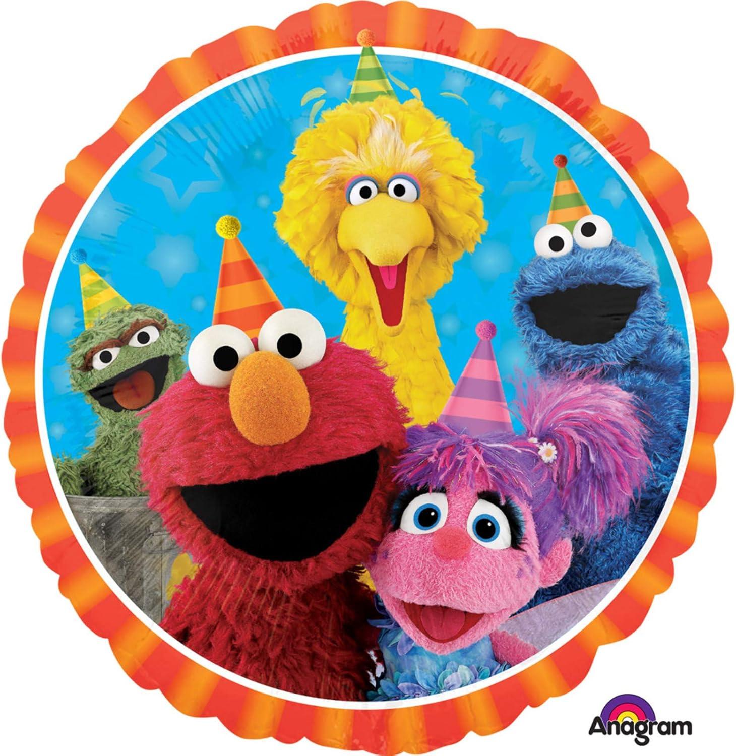 18-Inch Multicolor Sesame Street Foil Balloon