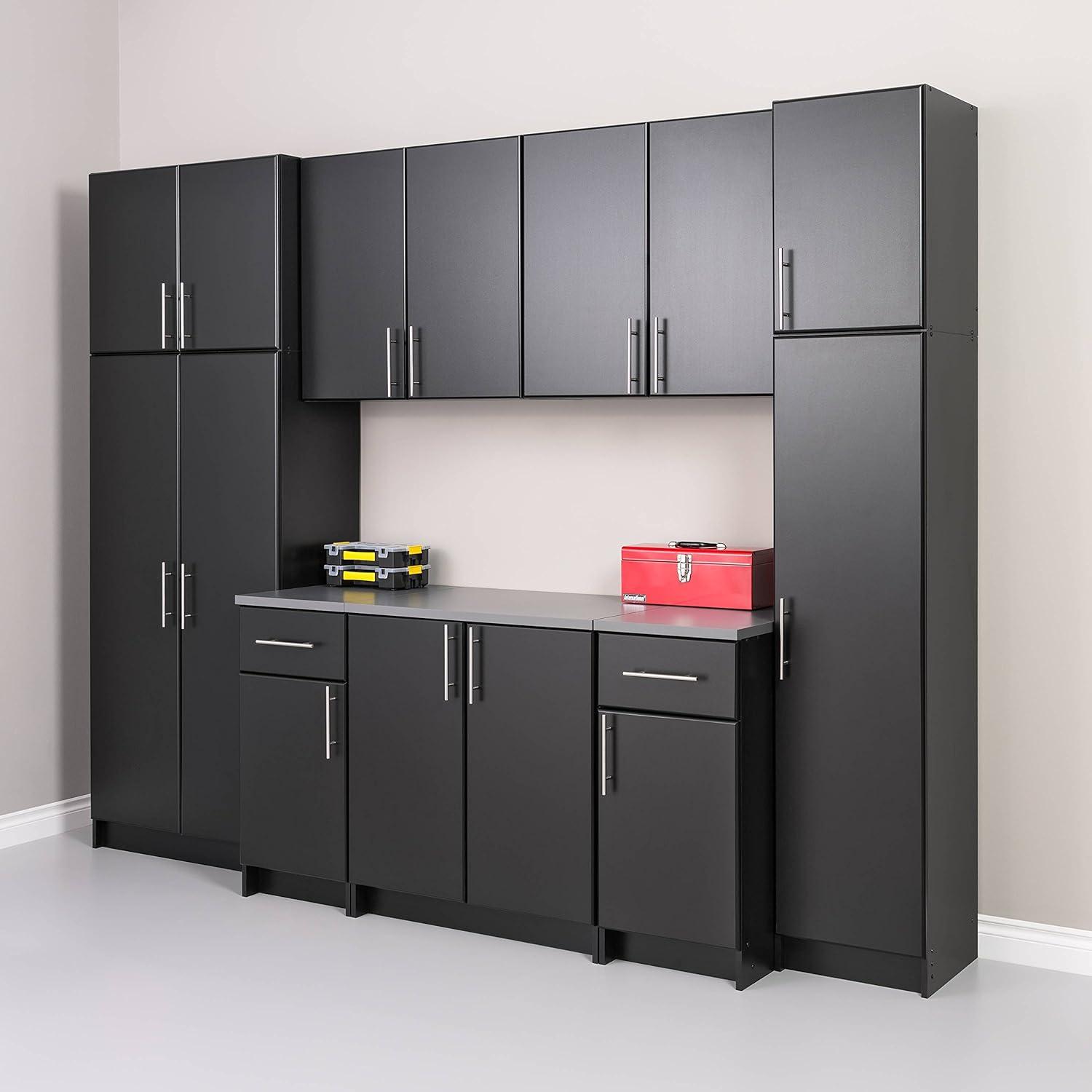 Black Freestanding Office Storage Cabinet with Adjustable Shelving