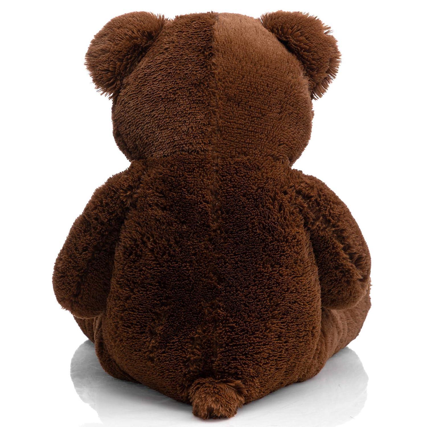 HollyHOME Teddy Bear Stuffed Animal Plush Giant Teddy Bears with Footprints Big Bear 36 inch Chocolate