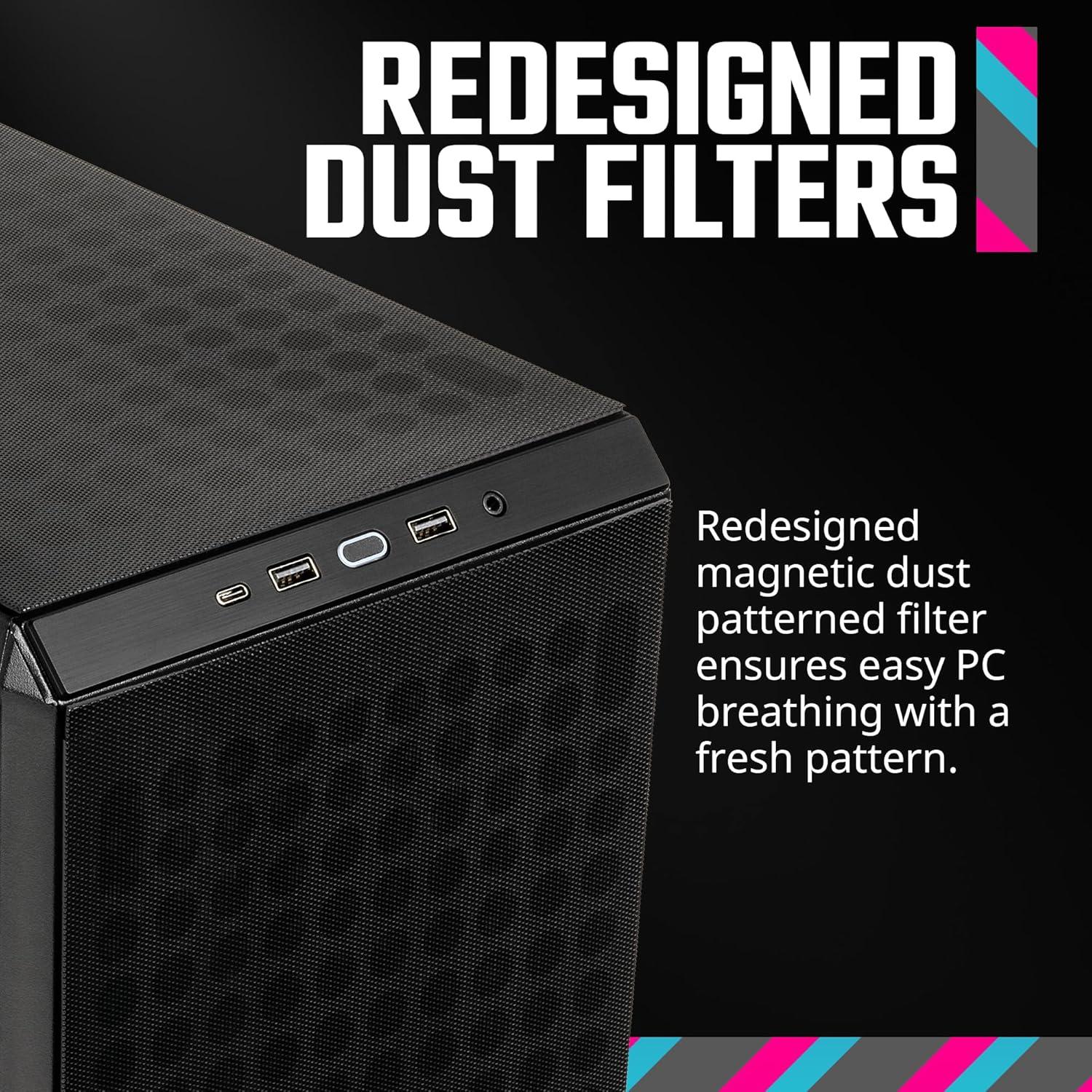 Cooler Master Q300L V2 Micro-ATX Tower, Magnetic Patterned Dust Filter, USB 3.2 Gen 2x2 (20GB), Tempered Glass Panel, CPU Coolers Max 159mm, GPU Max 360mm, Fully Ventilated Airflow (Q300LV2-KGNN-S00)