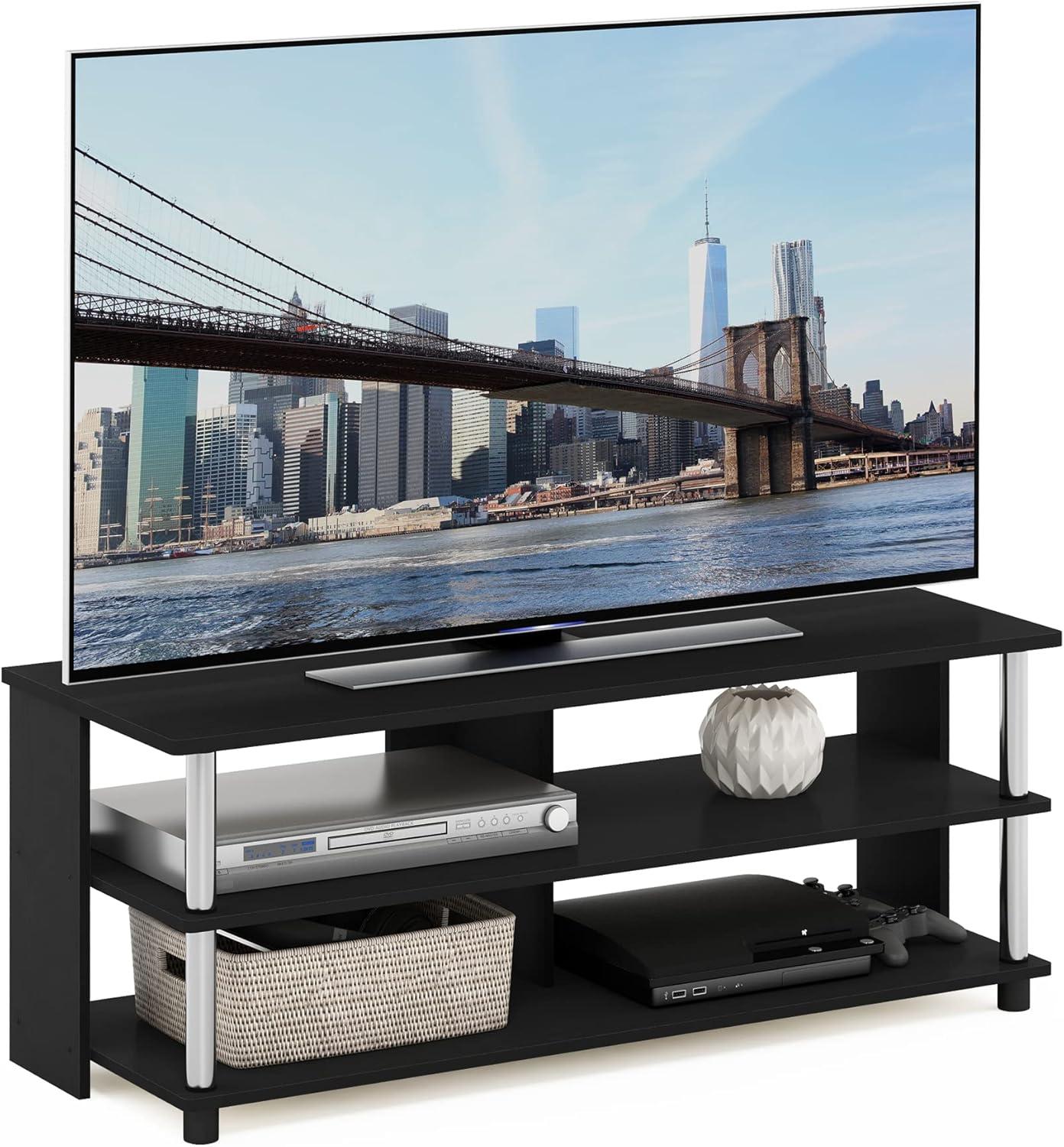 Furinno 3-Tier TV Stand for TVs up to 48" TV Console Table Entertainment Center w/Open Storage Shelves,Americano