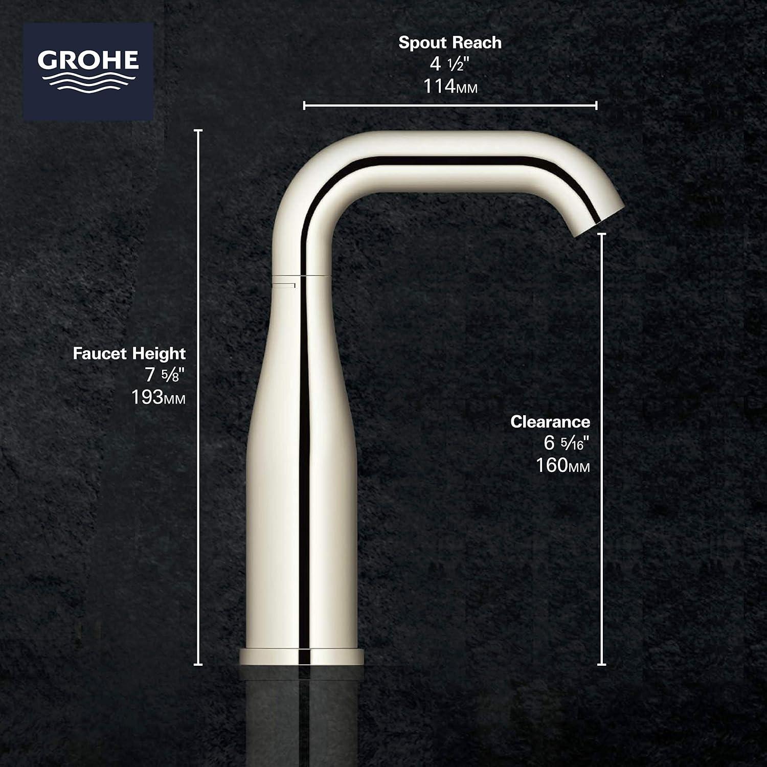 GROHE Essence Single Hole Bathroom Faucet with Single Handle, Size Medium