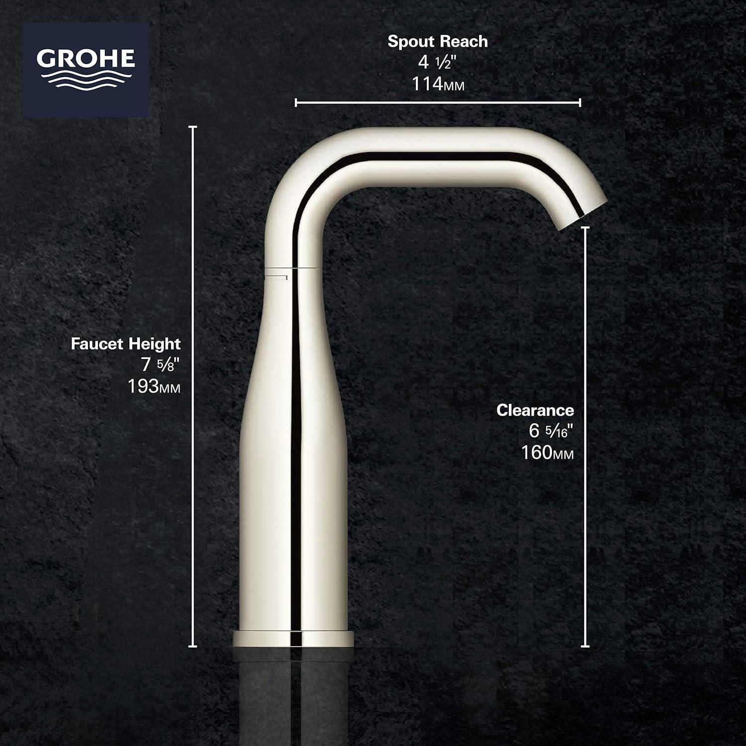 GROHE GROHE Essence Single Hole Bathroom Faucet with Single Handle, Size Medium 23485GNA