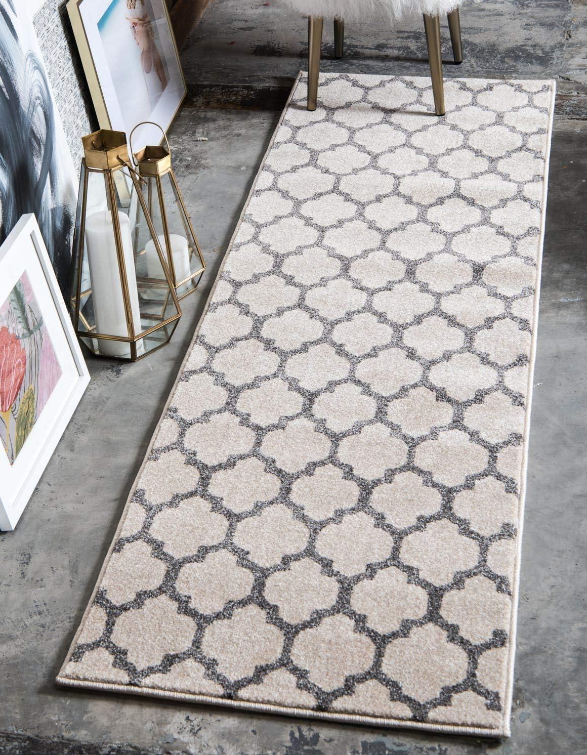 Unique Loom 2' 7 x 16' 5 Trellis Philadelphia Dark Blue Area Rug
