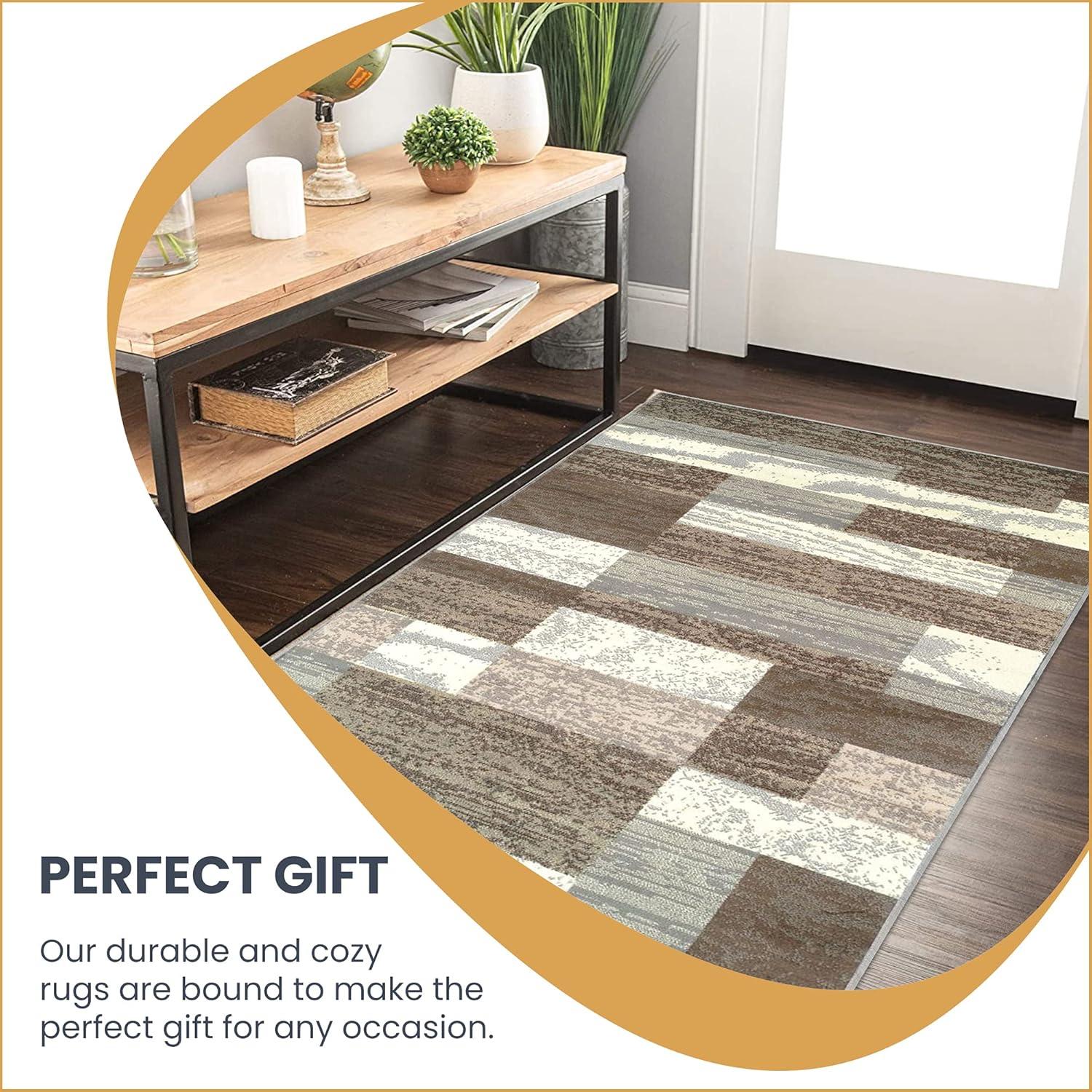 Superior Rockwood Geometric Indoor Area Rug, 5' x 8', Light Blue-Ivory