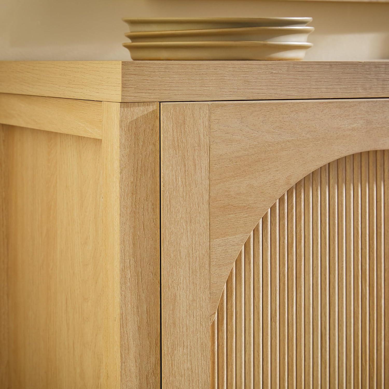 Millwood Pines Eilisha Modern Reeded Sideboard with Arched Doors