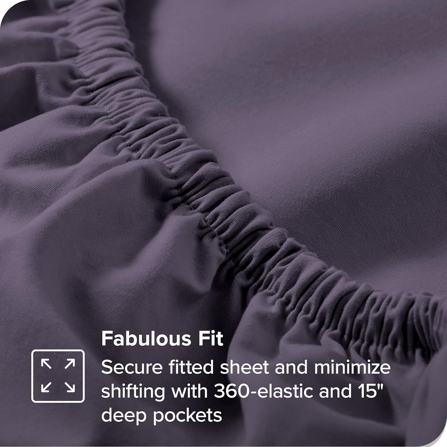 Bare Home 260 Thread Count Organic Cotton Percale Fitted Sheet