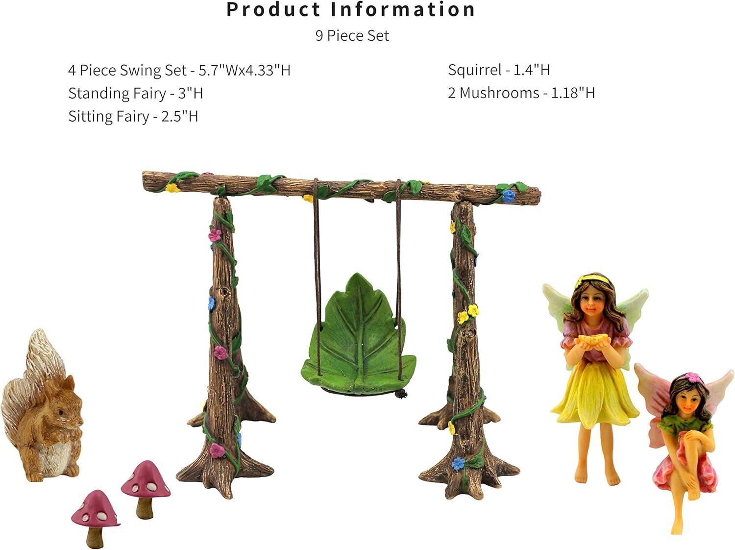 PRETMANNS Fairy Garden Accessories with Garden Fairy Figurines - Adorable Fairies for Fairy Gardens, Cute Fairy Garden Miniatures with a Fairy Furniture Kit C21