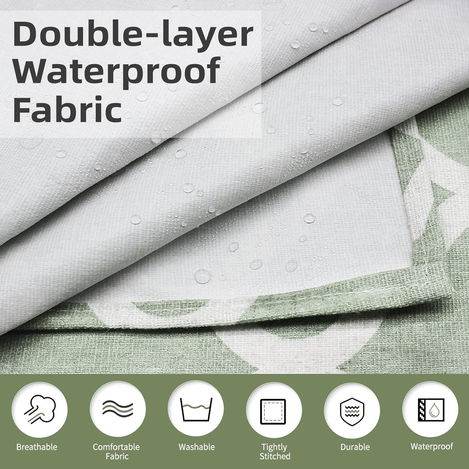 2 Pieces Aprons for Women with Pockets, Cotton Linen Waterproof Kitchen Cooking Aprons, Chef Apronfor Men Women with Adjustable Neck Strap and Long Ties(Grey/Green)