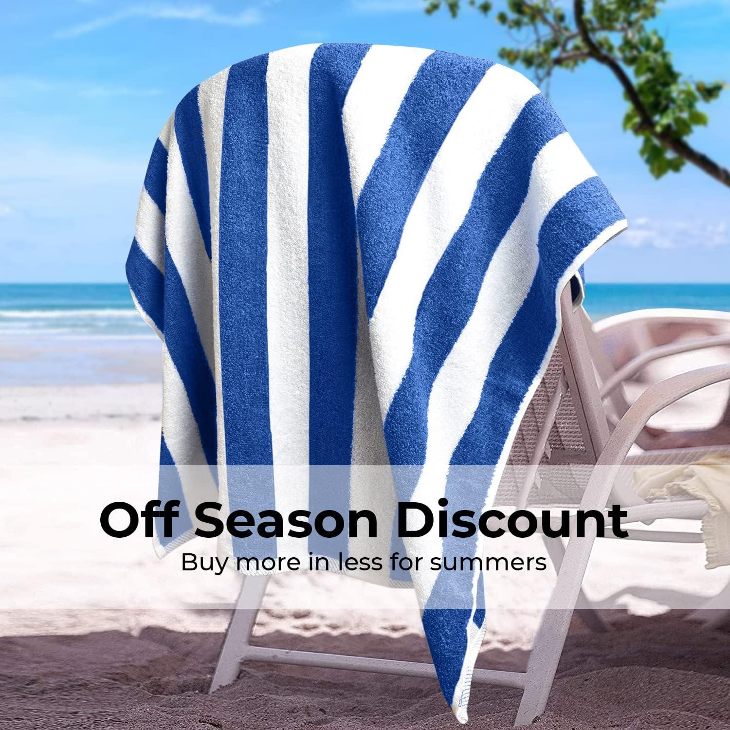 American Soft Linen Beach Towel, 100% Cotton Cabana Striped Beach Towel, 30 in by 60 in Soft Absorbent Beach Pool Towel
, Orange