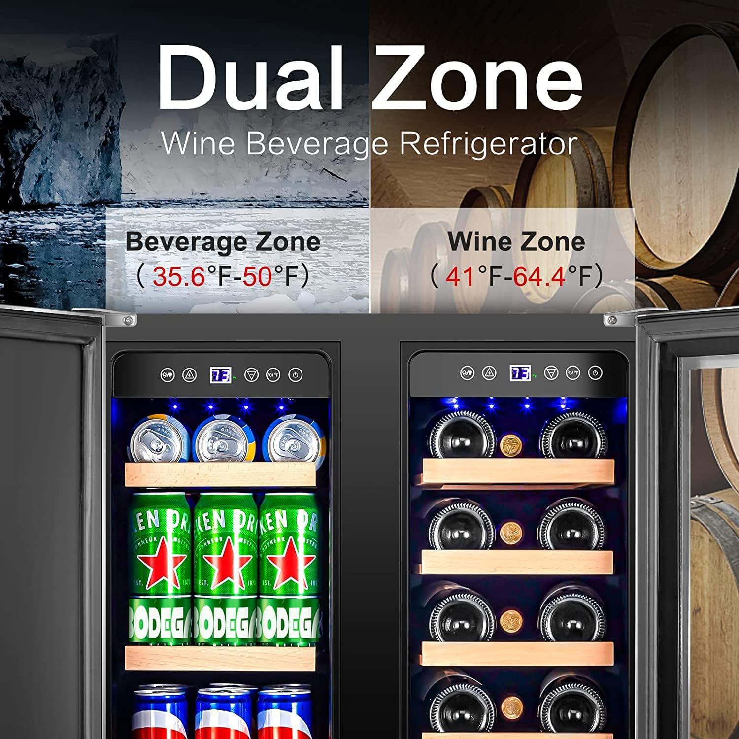 24-Inch Stainless Steel Dual Zone Beverage and Wine Cooler