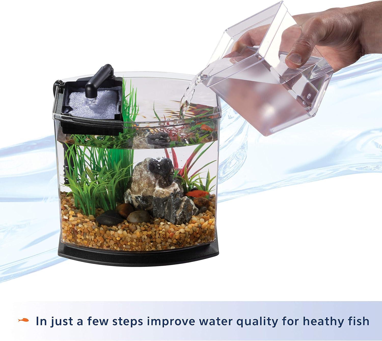 TiaGOC LED MiniBow Small Aquarium Fish Kit with SmartClean Technology, Blue, 1 Gallon