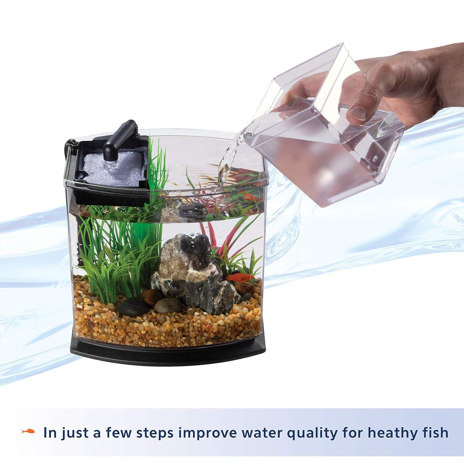 TiaGOC LED MiniBow Small Aquarium Fish Kit with SmartClean Technology, Blue, 1 Gallon