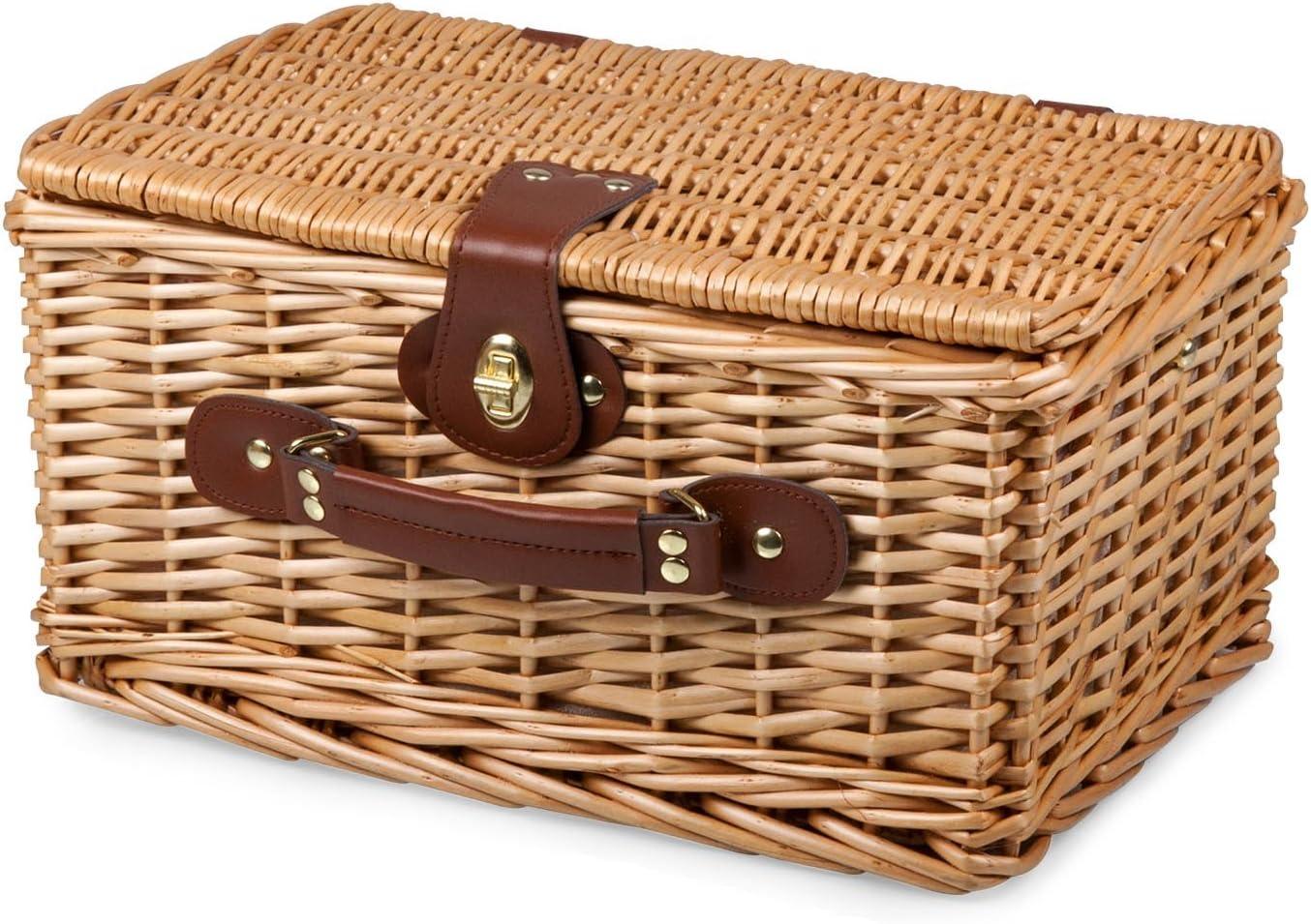 Picnic Time Catalina Wicker Picnic Basket with Picnic