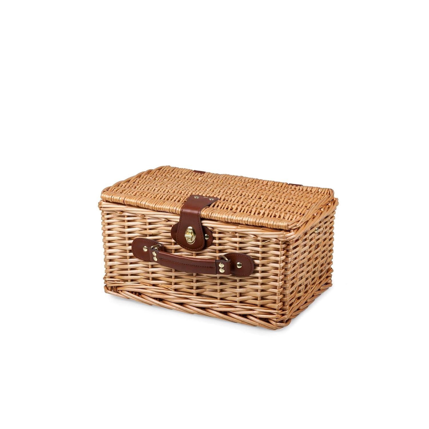 Picnic Time Catalina Wicker Picnic Basket with Picnic