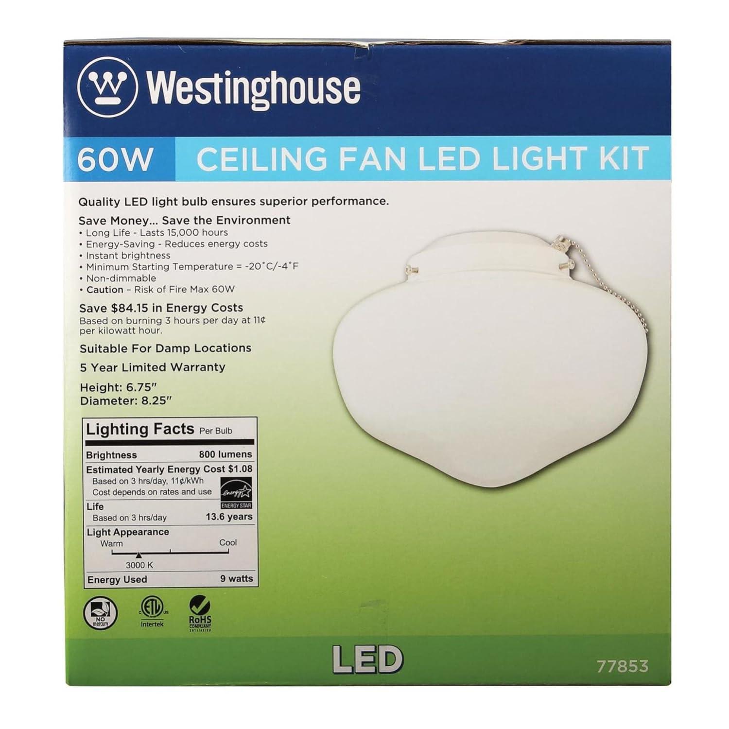 Westinghouse Lighting 8.25'' 1 - Light Schoohouse Ceiling Fan Light Kit