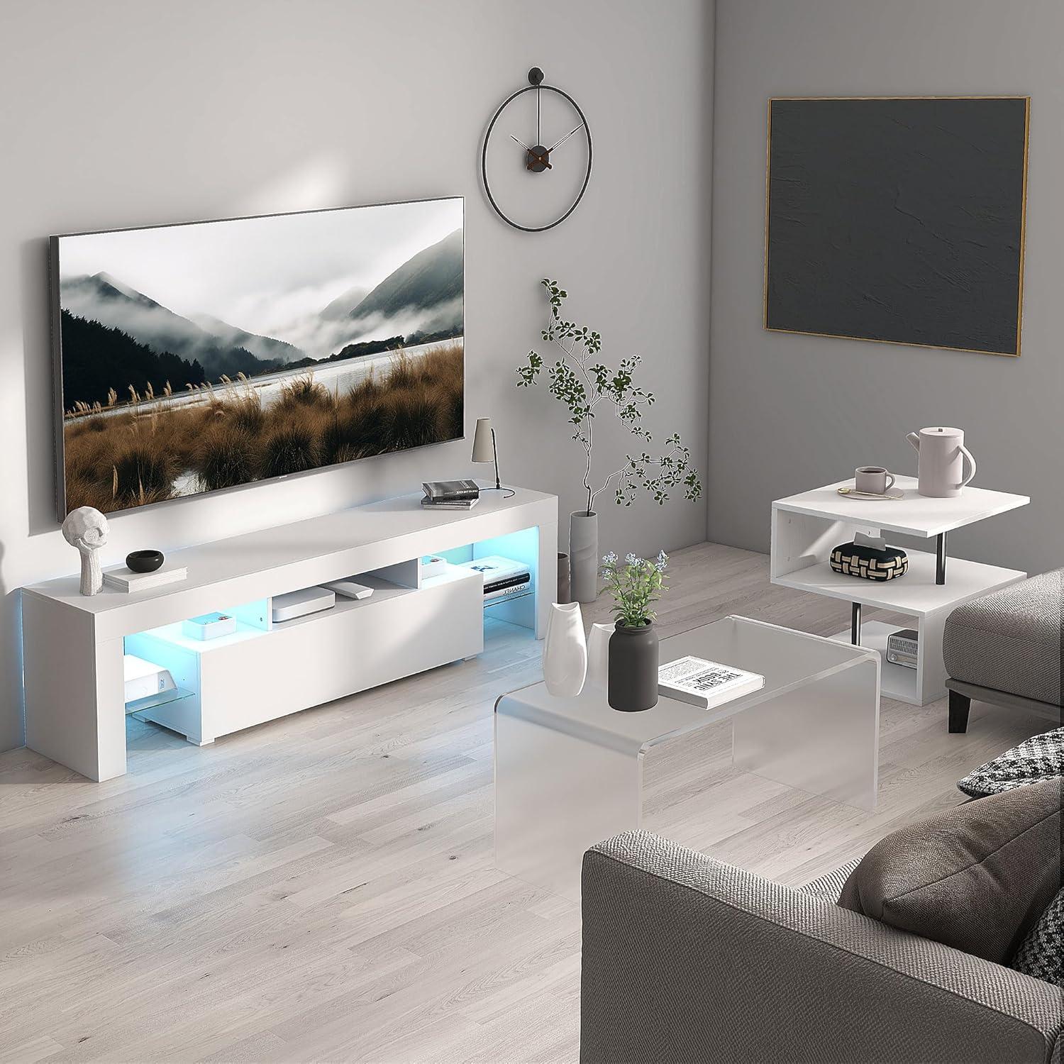 HOMCOM 32" Long Rectangle All Acrylic 15mm Thick Waterfall Coffee Table, Clear