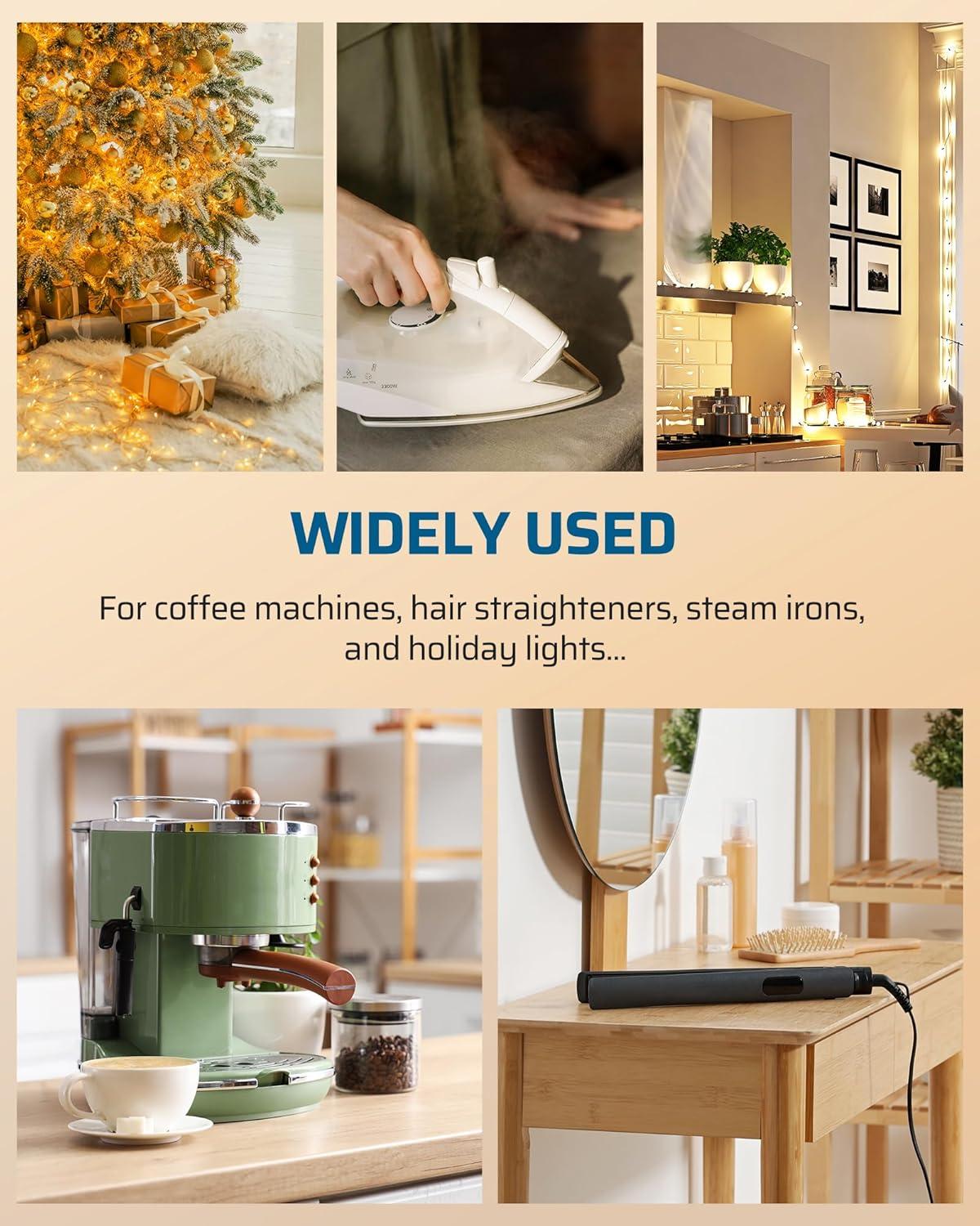 Indoor Countdown Timer Outlet, Timers for Electrical Outlets, Auto Shut Off Safety Outlet, 1-3-Prong Grounded Outlet