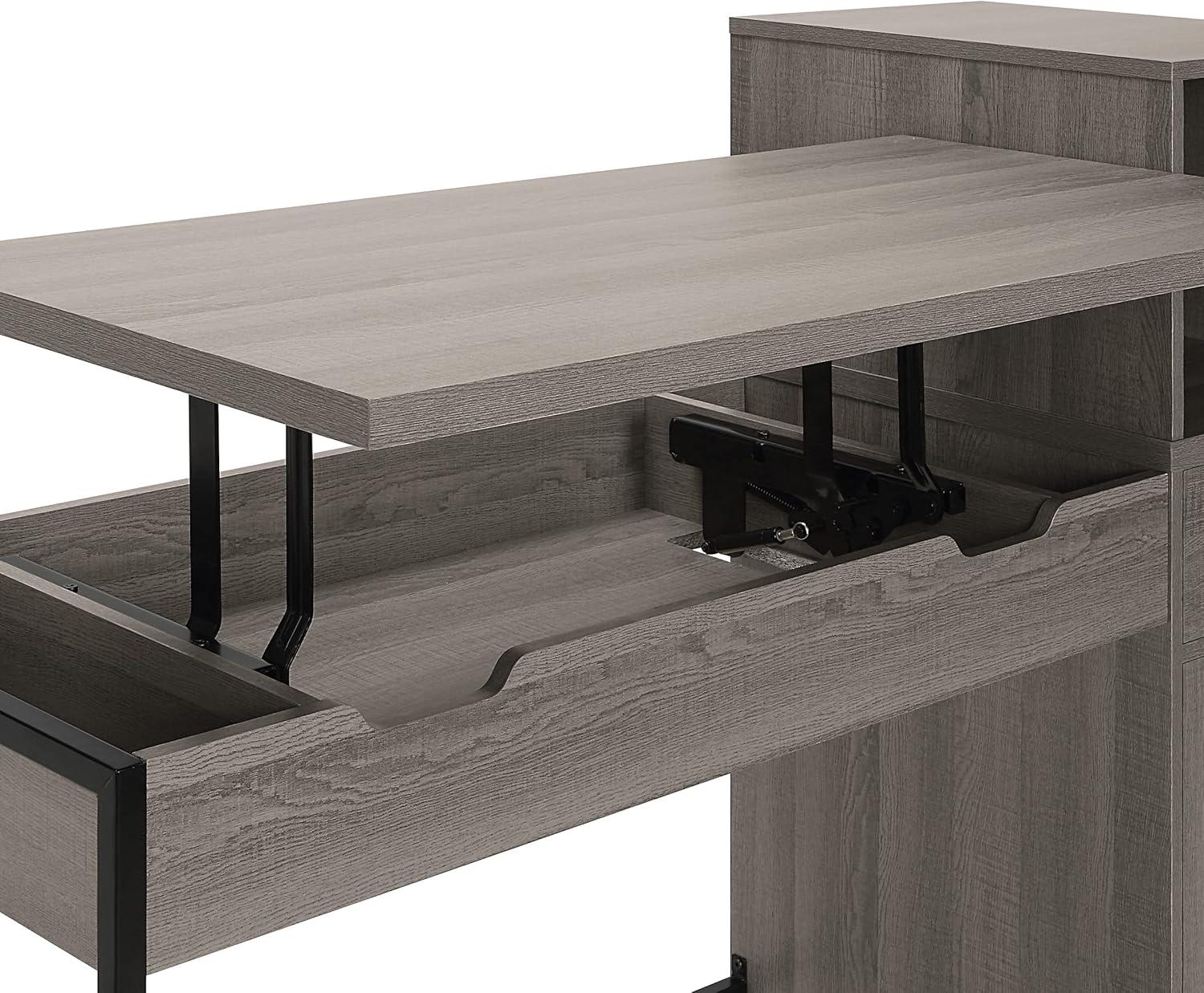 Hagney Lane Worksmart Sit-To-Stand Desk in Farm Oak Engineered Wood