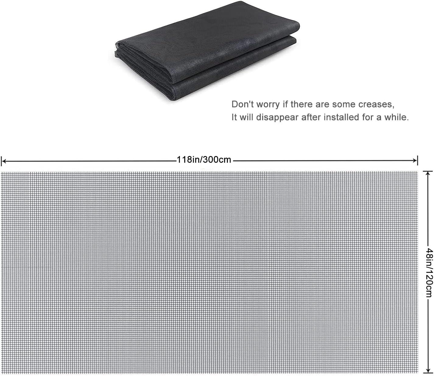 Window And Screen Door Replacement, 48" X 115" Durable Fiberglass Screen Grid - Patio And Window Screen And Sliding Screen Door Repair