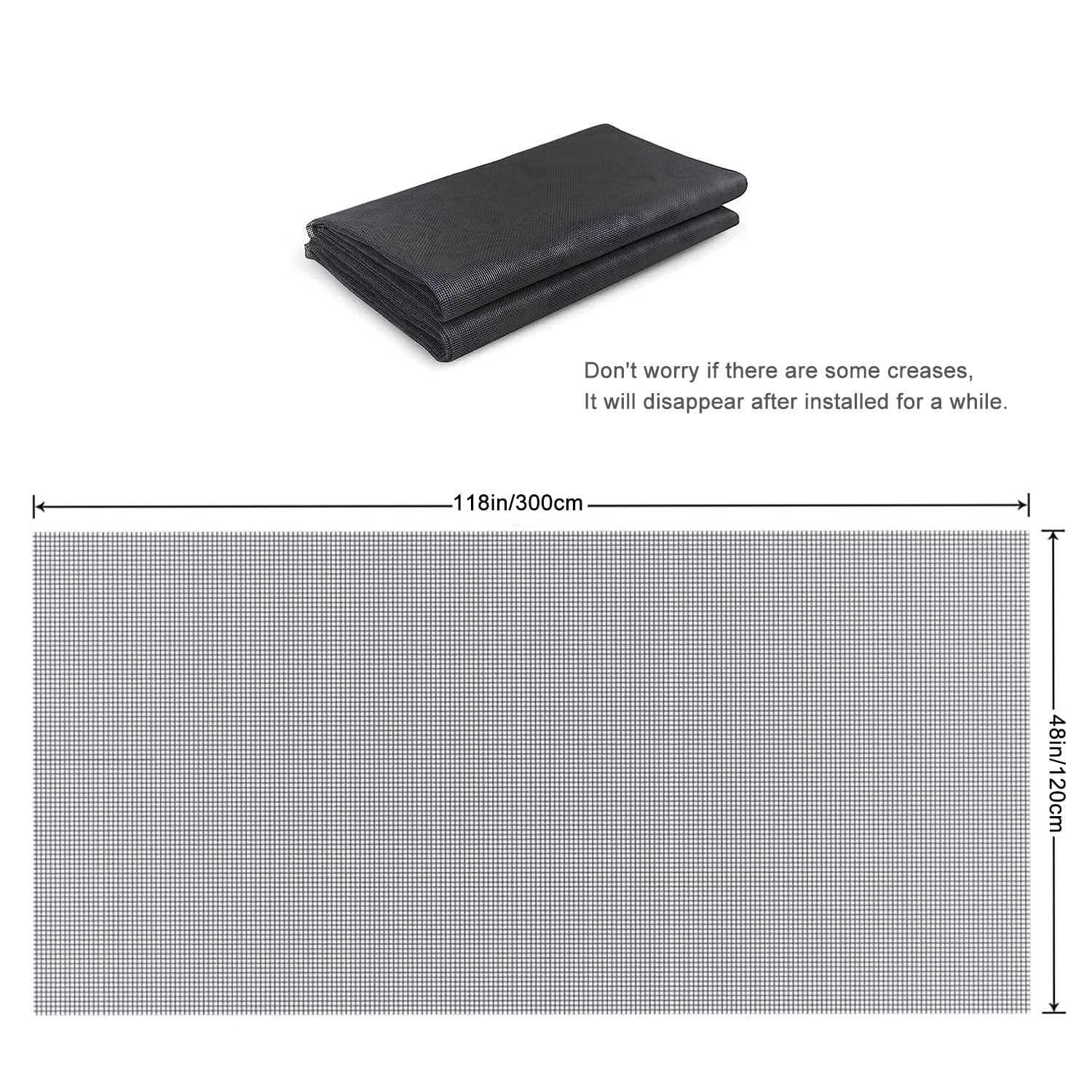 Window And Screen Door Replacement, 48" X 115" Durable Fiberglass Screen Grid - Patio And Window Screen And Sliding Screen Door Repair