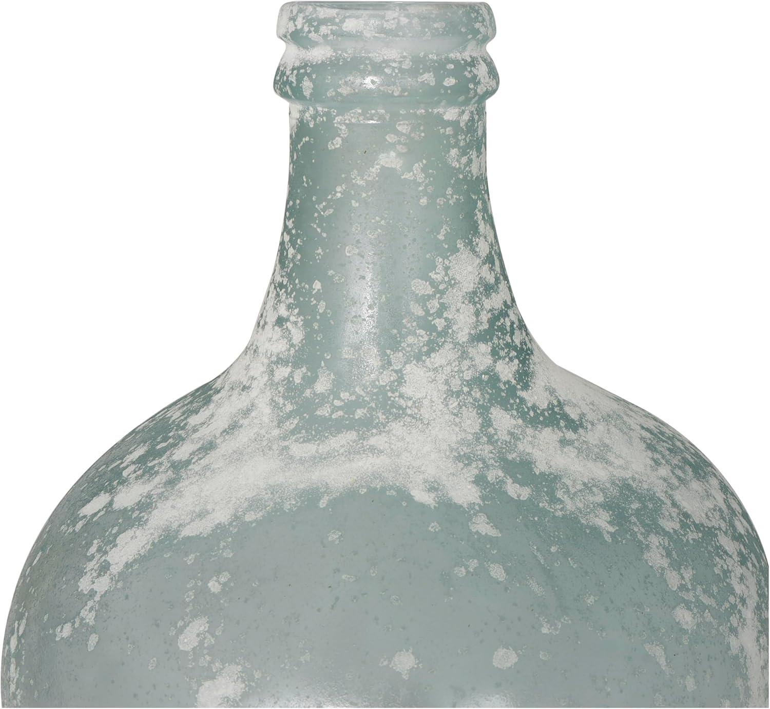 Clear Frosted Recycled Glass Round Vase