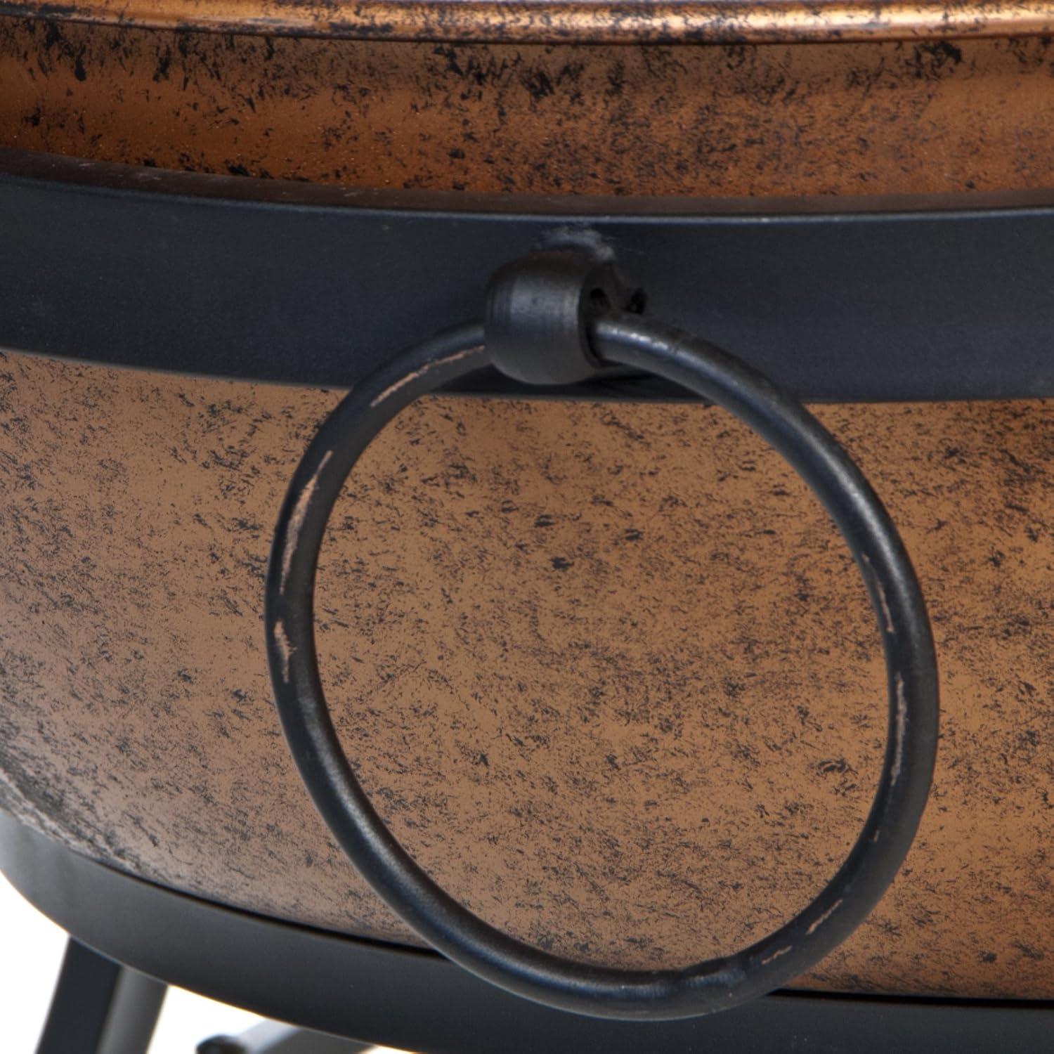 Avondale Copper and Black Steel Wood-Burning Fire Pit