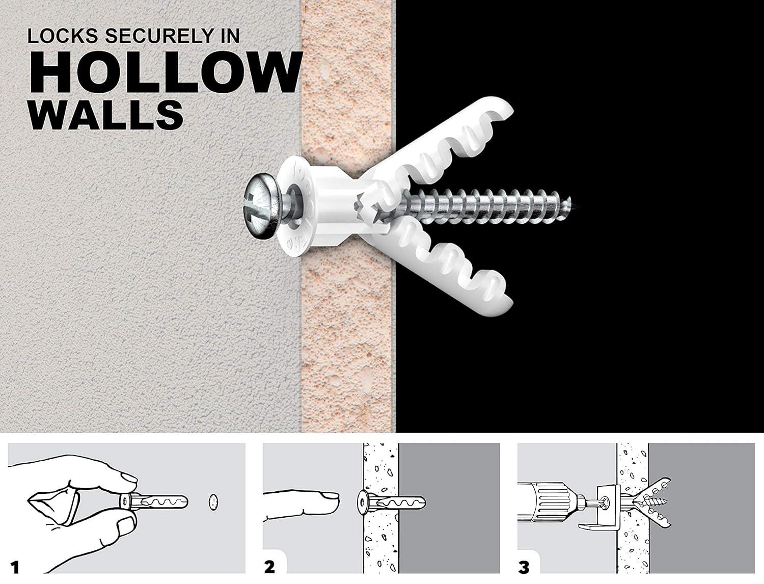 Toggler 3/16" Heavy-Duty Polypropylene Concrete and Drywall Anchors