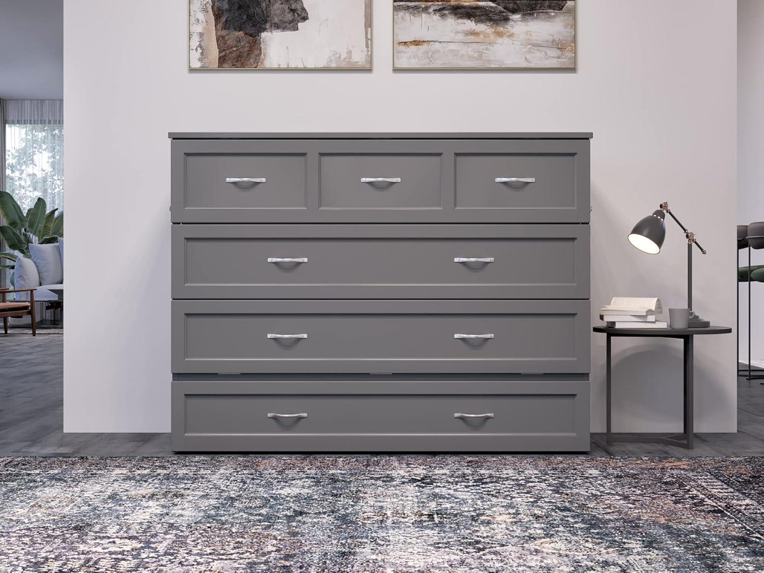 AFI Northfield Grey Full Solid Wood Murphy Bed Chest
