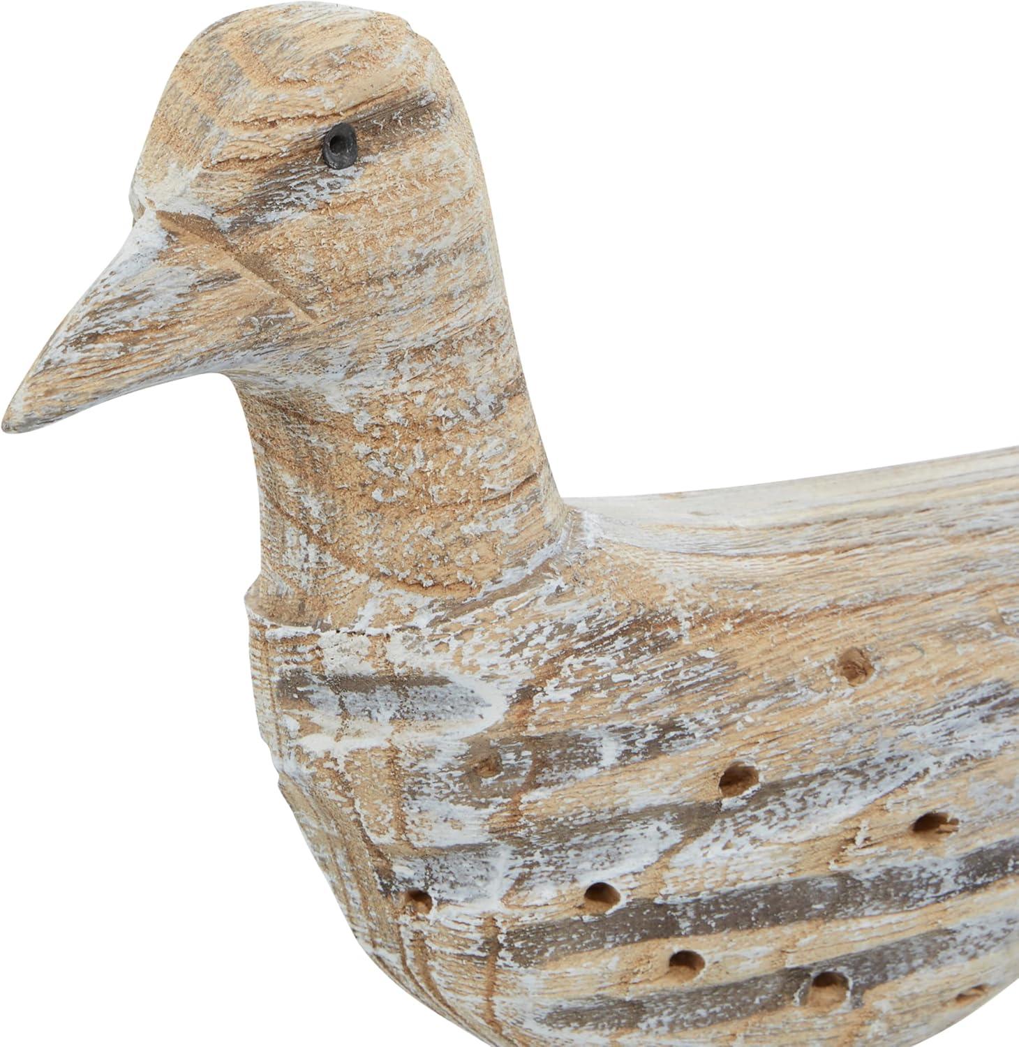 Coastal Charm Distressed Wood Bird Sculptures - Set of 3