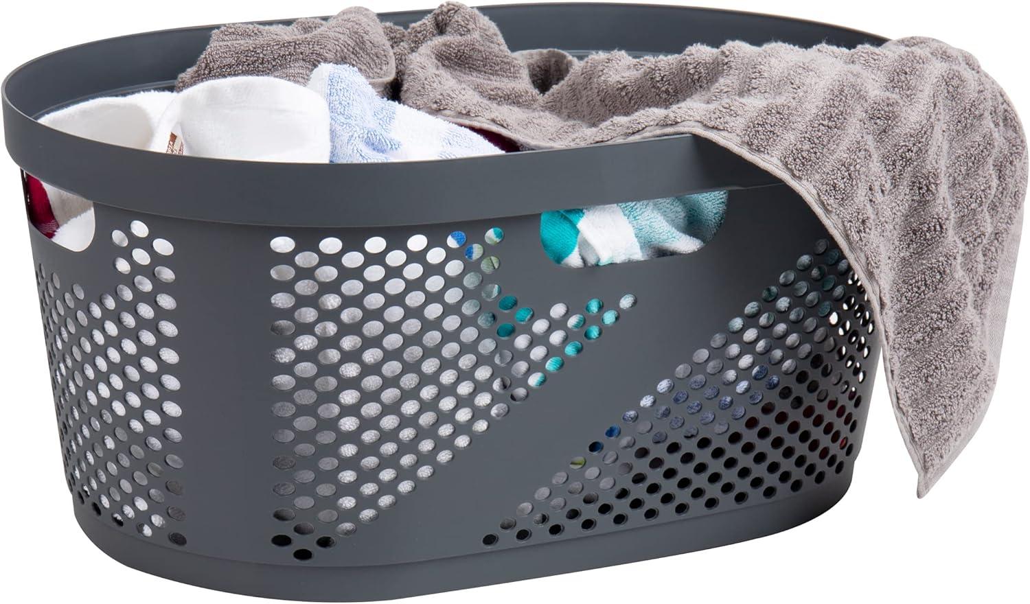 Mind Reader Mind Reader 40L Laundry Basket, Clothes Hamper, Ventilated, Plastic, 23"L x 14.5"W x 10.5"H, 2 Pack (Set of 2)