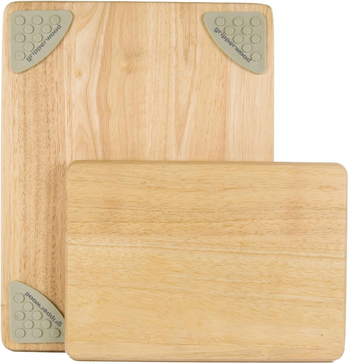 Beechwood Non-Slip Rectangular Cutting Boards Set