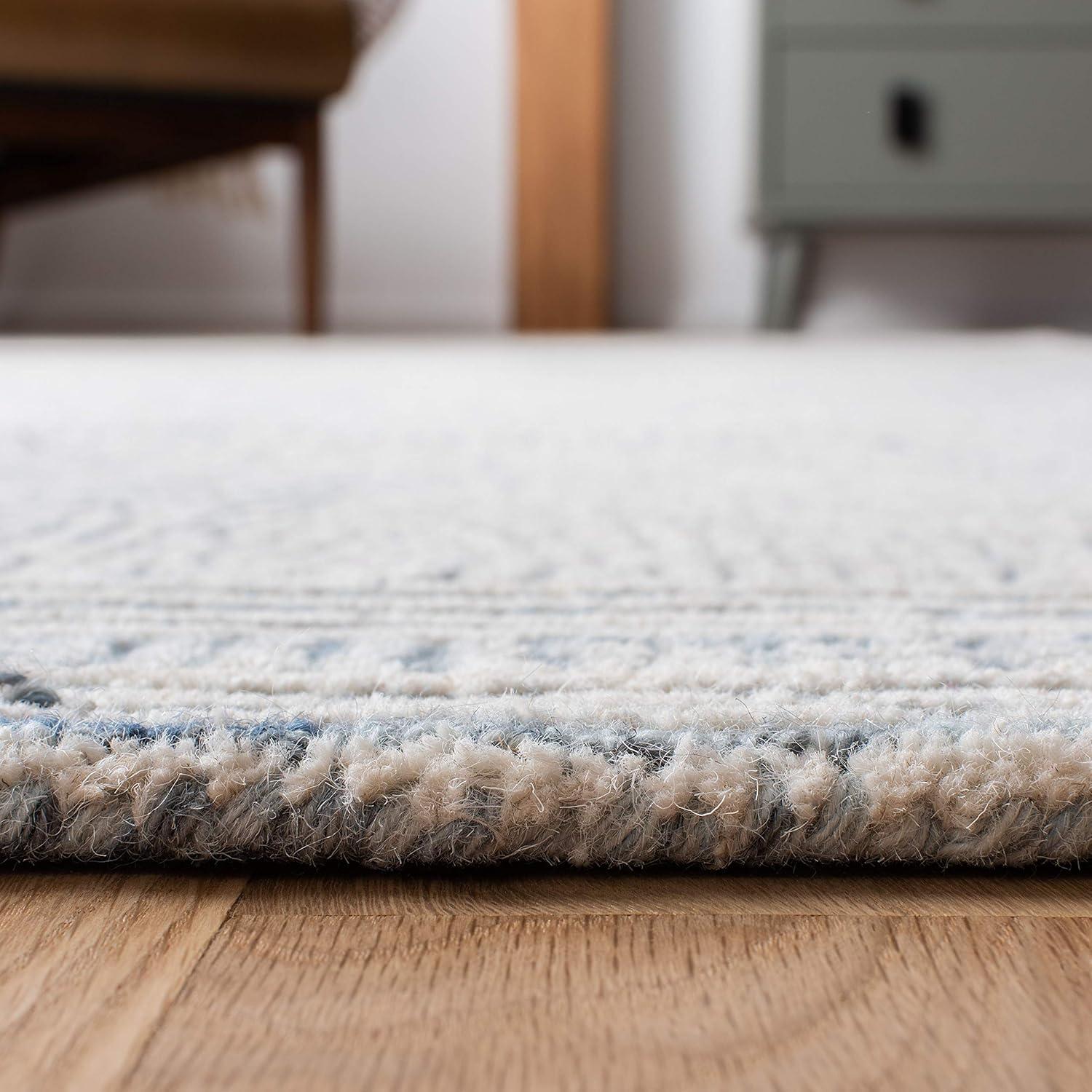 Abstract ABT340 Handmade Indoor Runner - Ivory/Blue - 2'-3"x20' - Safavieh