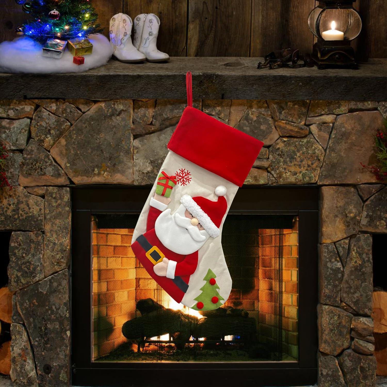 EUDIDV Christmas Ornaments Personalized Christmas Stockings Christmas Stockings With Names 18in Stockings With Santa Snowman And Reindeer Designs Custom Stockings For Holiday Decor Xmas Tree Decor