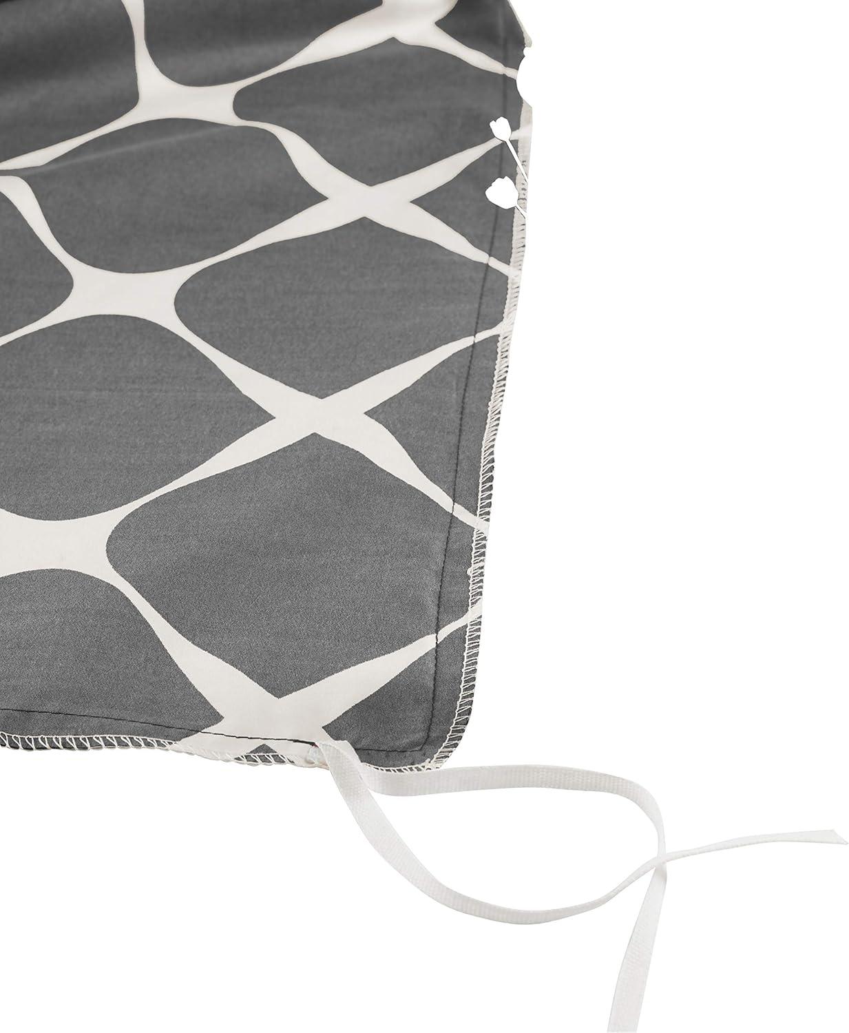 Gray and White Microfiber Full/Queen Duvet Cover Set