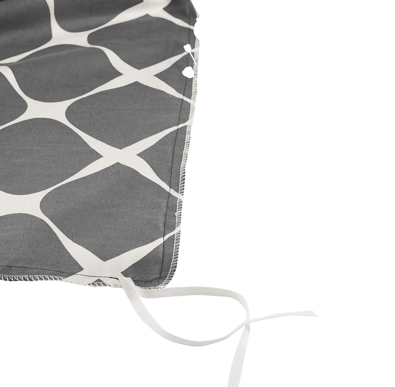 Gray and White Microfiber Full/Queen Duvet Cover Set