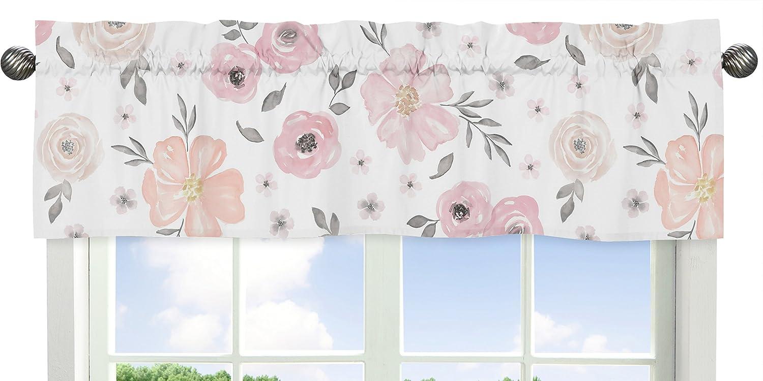 Floral Tailored 54'' Window Valance